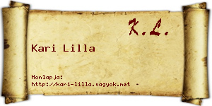 Kari Lilla névjegykártya